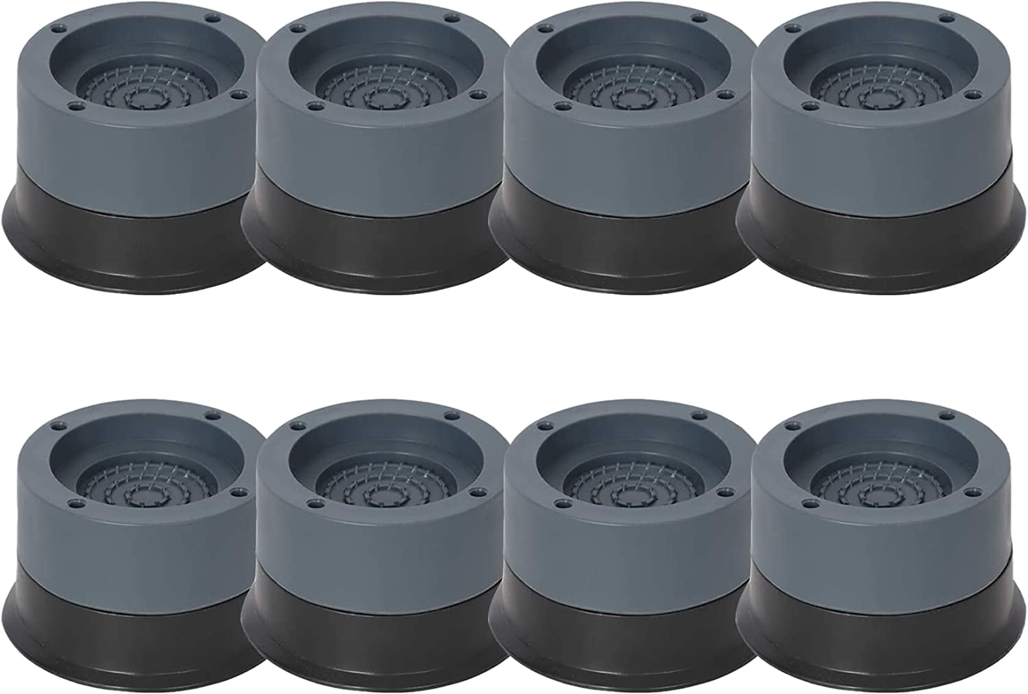 Anti Vibration Pads Increase 1.38"/2.36", 8pcs Washing Machine Base Foot Pads, Non Slip Heighten Shock and Noise Cancelling Mat for Washer and Dryer Machine Support Protects Pedestals
