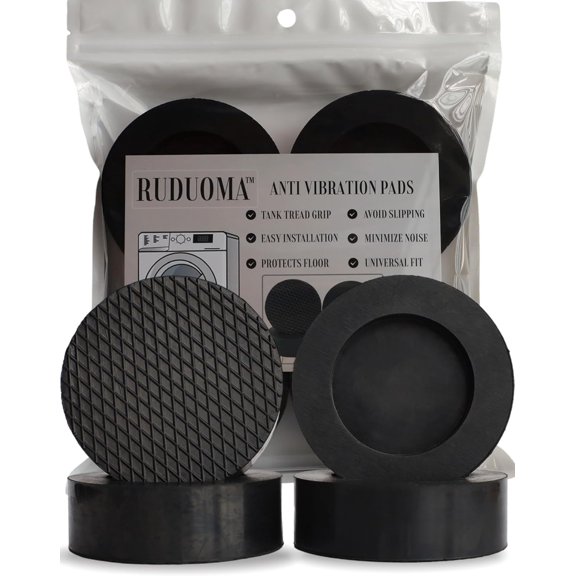 Anti Vibration Pads for Washing Machine,Universal Washer Dryer Support Foot Pads,4 Pcs,Stops Moving Walking,Noise Cancellation,Rubber Anti Slip Muffling Mat,Washer Feet Stabilizer