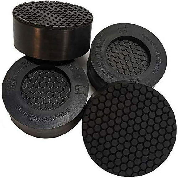 Anti Vibration Pads for Washing Machine w/Dual HexaGrip [VibraShield] Prevent Noise Moving Shaking Walking | Shock Absorbing Non Slip Grip Feet Pad for Washer Dryer Appliance [Universal Fit - 4 P