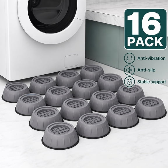 Anti Vibration Pads for Washing Machine 16 Pack, Appliance Leveling Feet Pads for Washer Dryer Refrigerator, Non-Slip Shock Absorbing Support Pads