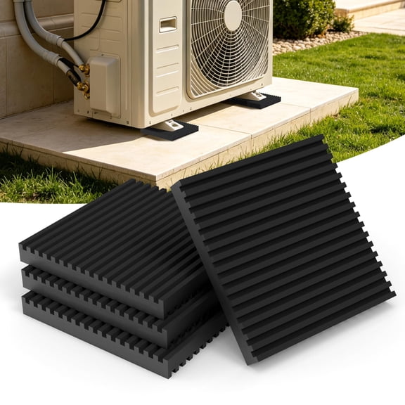 Anti-Vibration Rubber Pads 4 x 4 x 3/8 Inches Industrial Grade
