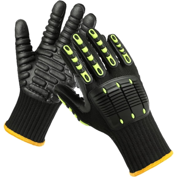 Anti Vibration Safety Work Gloves for Men with TPR Impact Protection, Cut Resistant Heavy Duty
