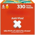 thumbnail image 1 of Anti-Viral Facial Tissues, 6 Cube Boxes, 55 Tissues per Box, 3-Ply (330 Total), Packaging May Vary, 1 of 5