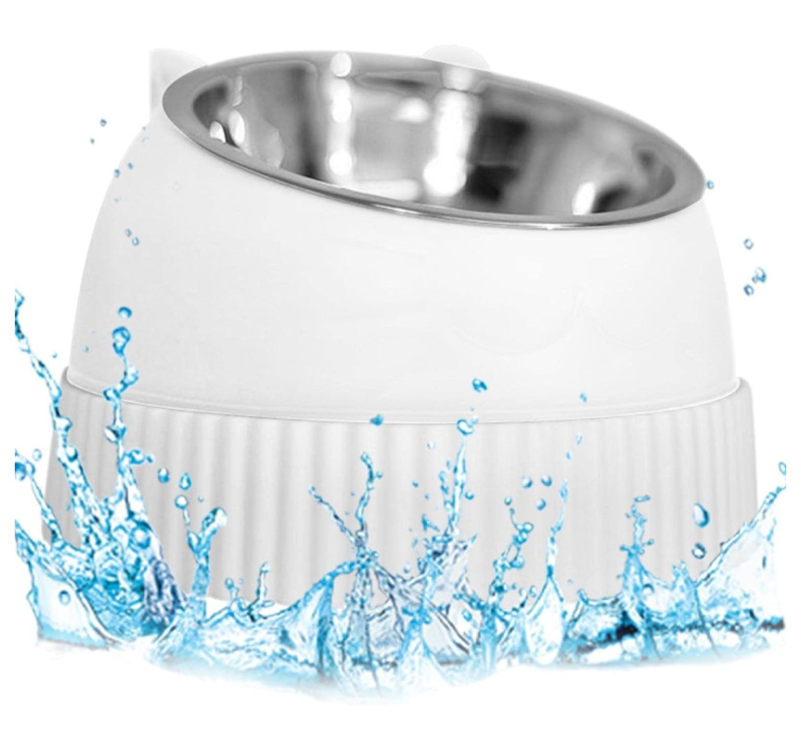 Anti Vomit Cat Bowls for Indoor Cats WhiskerFriendly AntiVomit 15Degree Tilt Cat Plate,Wide