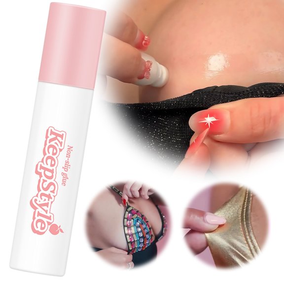 Anti-Wardrobe Malfunction Body Tape, 1 Piece - Tape Adhesive for Clothes & Skin Collar Strap Fixing Tape Liquid Roll on Anti Slip Glue Easy to Use and Long Lasting Breathable10Ml, Makeup Organizers