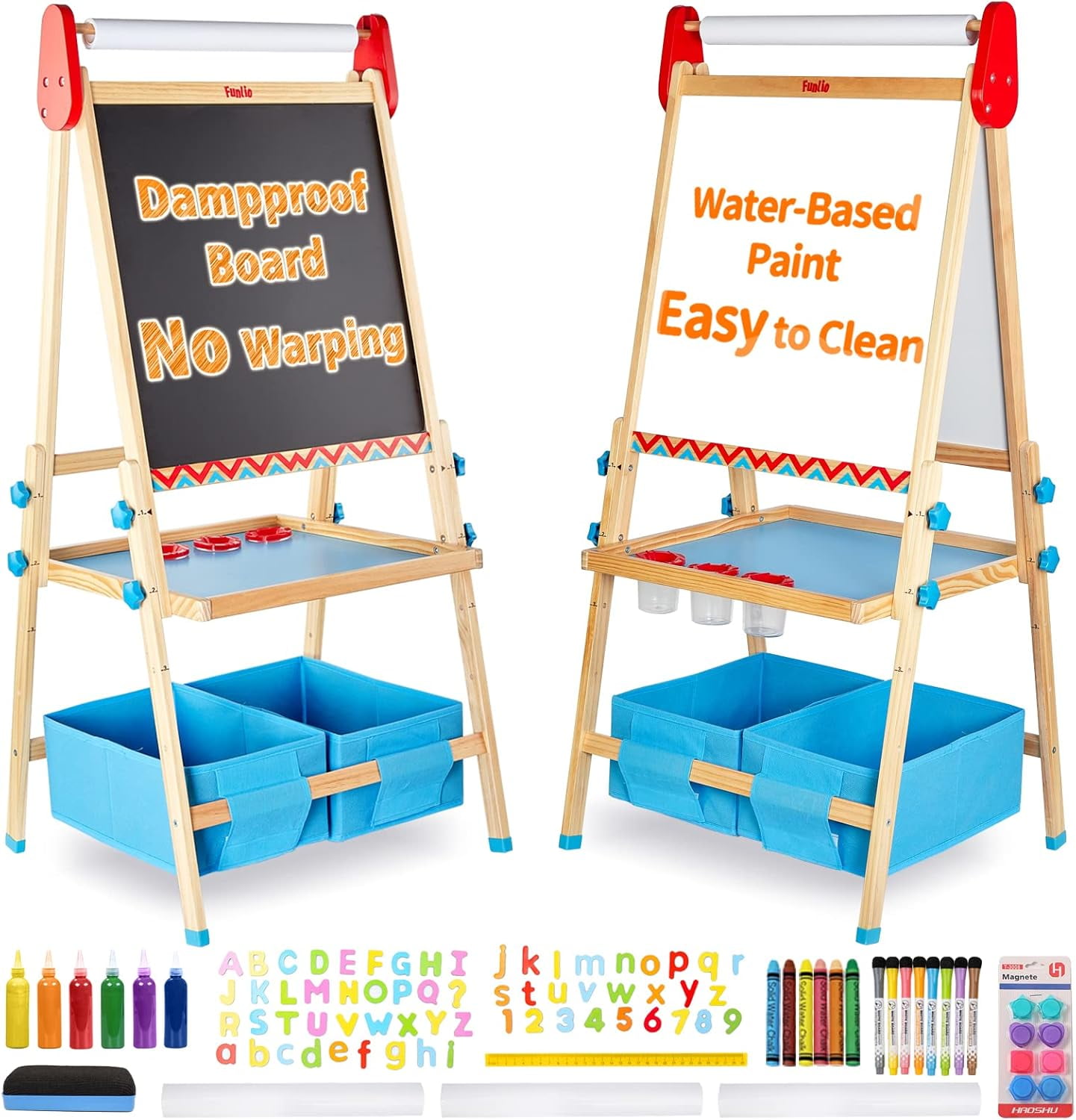 AntiWarping Kids Art Easel, 3 Height Adjustable for Kids Aged 28, All