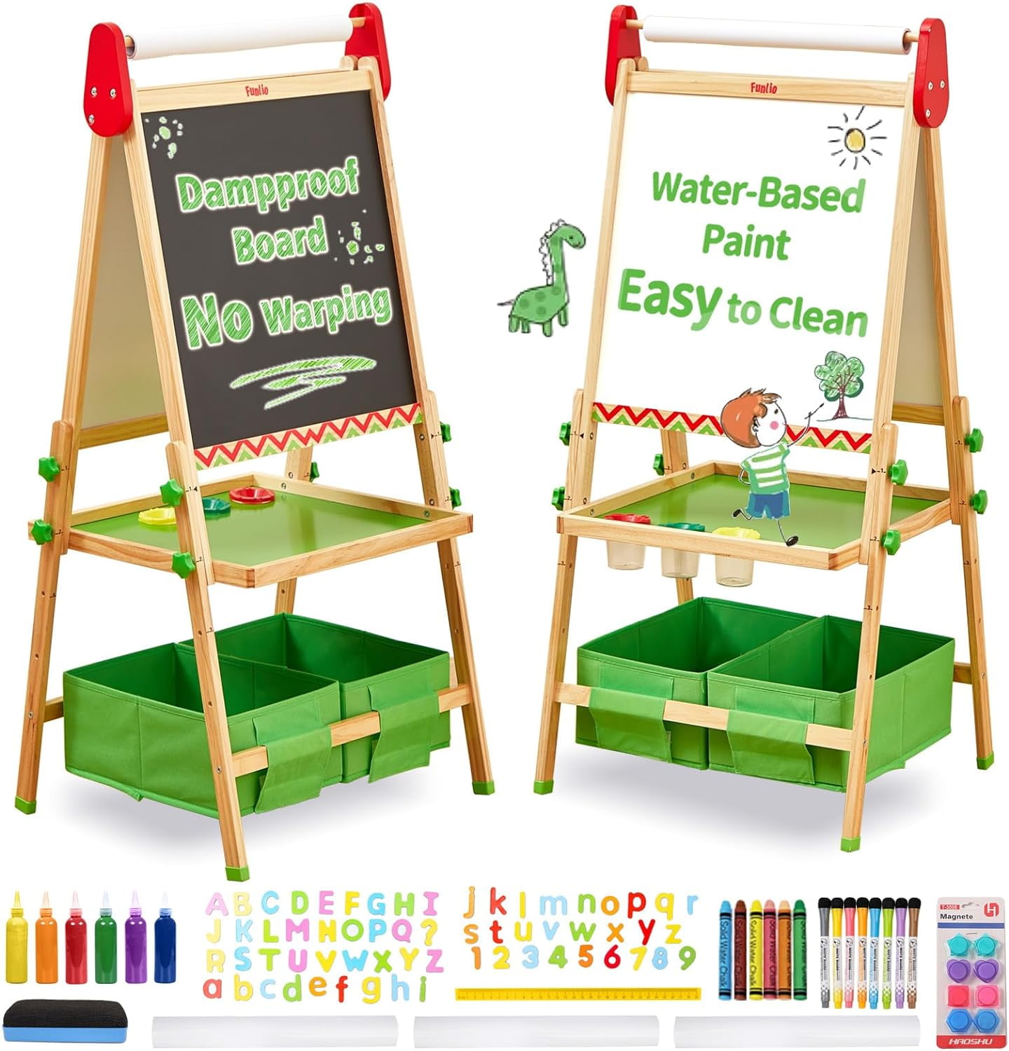 AntiWarping Kids Art Easel, 3 Height Adjustable for Kids Aged 28, All