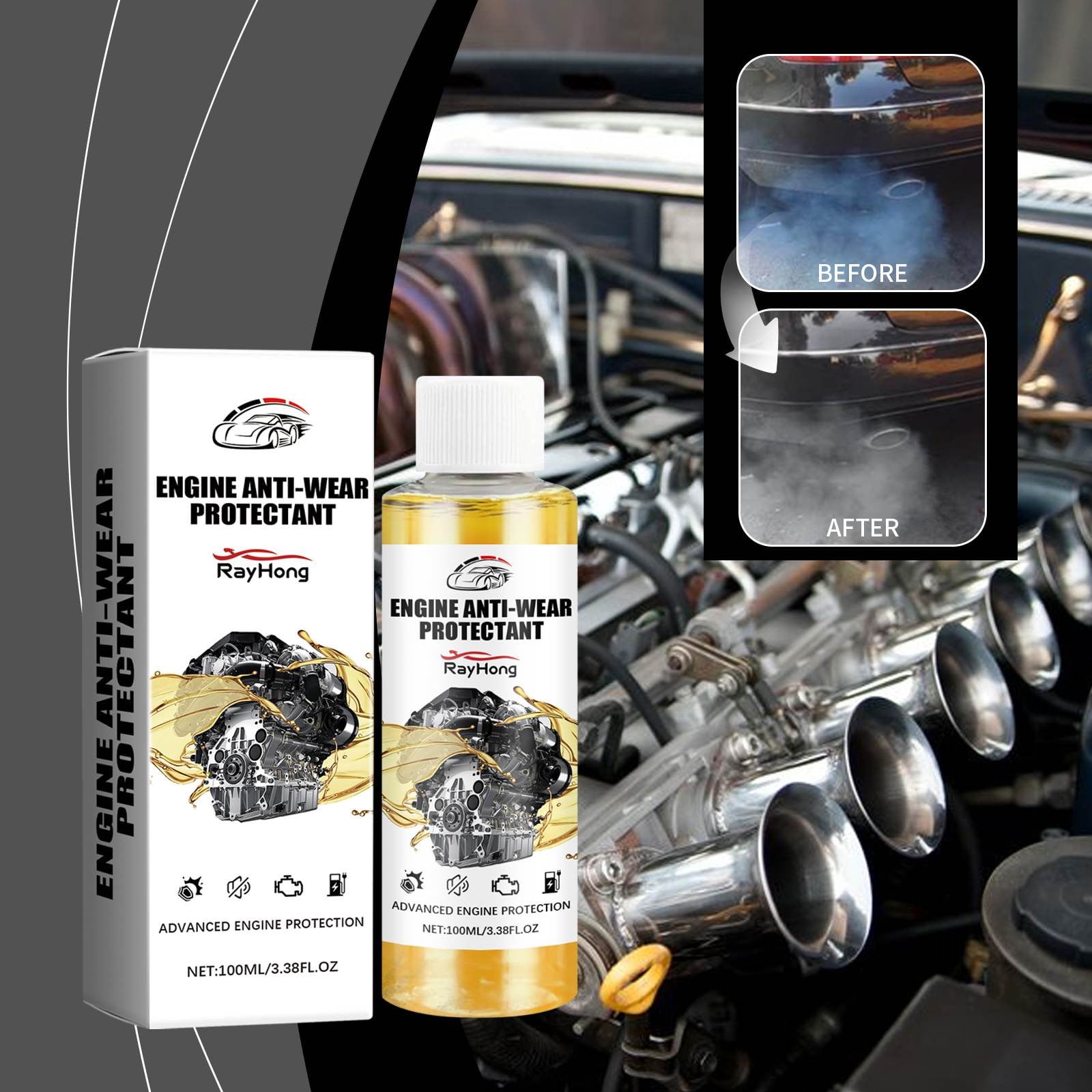 Anti-Wear Engine Treatment Oil Additive, Oil Treatment for Car Engine, Highly Effective Engine Anti-Wear Protectant, Engine Anti-Wear Protectant, Transmission Fluid Additive for Car