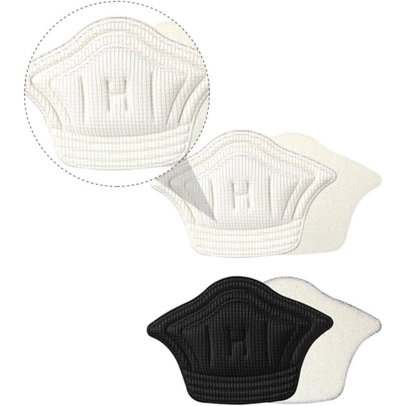 Anti-Wear Heel Cushions & Shoe Back Protectors – 2-Pair Set Thick Invisible Heel Pads, Wear-Resistant Foot Stickers for Blister Prevention(RL Black+White)