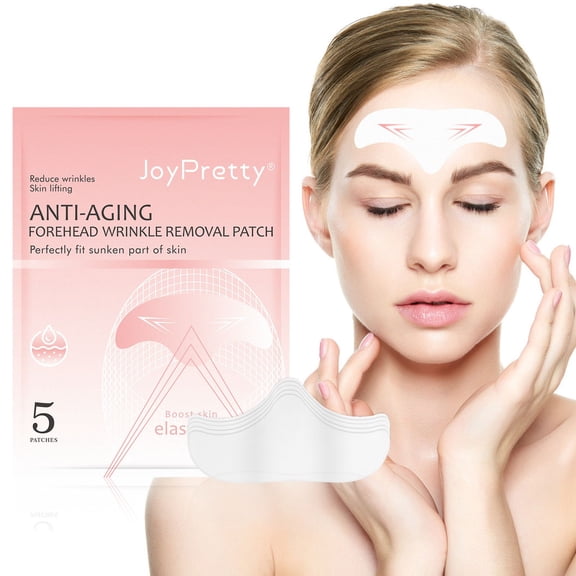Anti-Wrinkle Face Mask For Forehead, Frown & Smile Lines - 1 Pack (5 Sheets), Care Stickers Patch -Aging Wrinkle Gel Lines Skin Patchess 5 Forehead Mask Head 1Ml Pcs Remover Face L Makeup Organizers