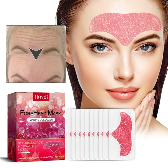 Anti-Wrinkle Forehead Mask to Reduce Fine Lines, Hydrate, Tighten, and Brighten Facial Skin with Adhesive Forehead Patch
