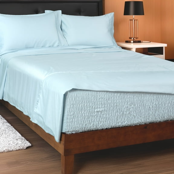 BedTite Soft Microfiber Anti-Wrinkle 4-Piece Queen Sheet Set - Light Blue