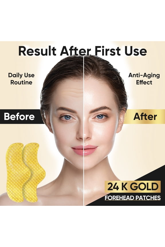 Anti Wrinkle Patches,Forehead Wrinkle Patches, Frownies Facial Patches,Facial Wrinkle Patches,Frownies Forehead Patches,Reusable,Overnight Use(24K Gold)