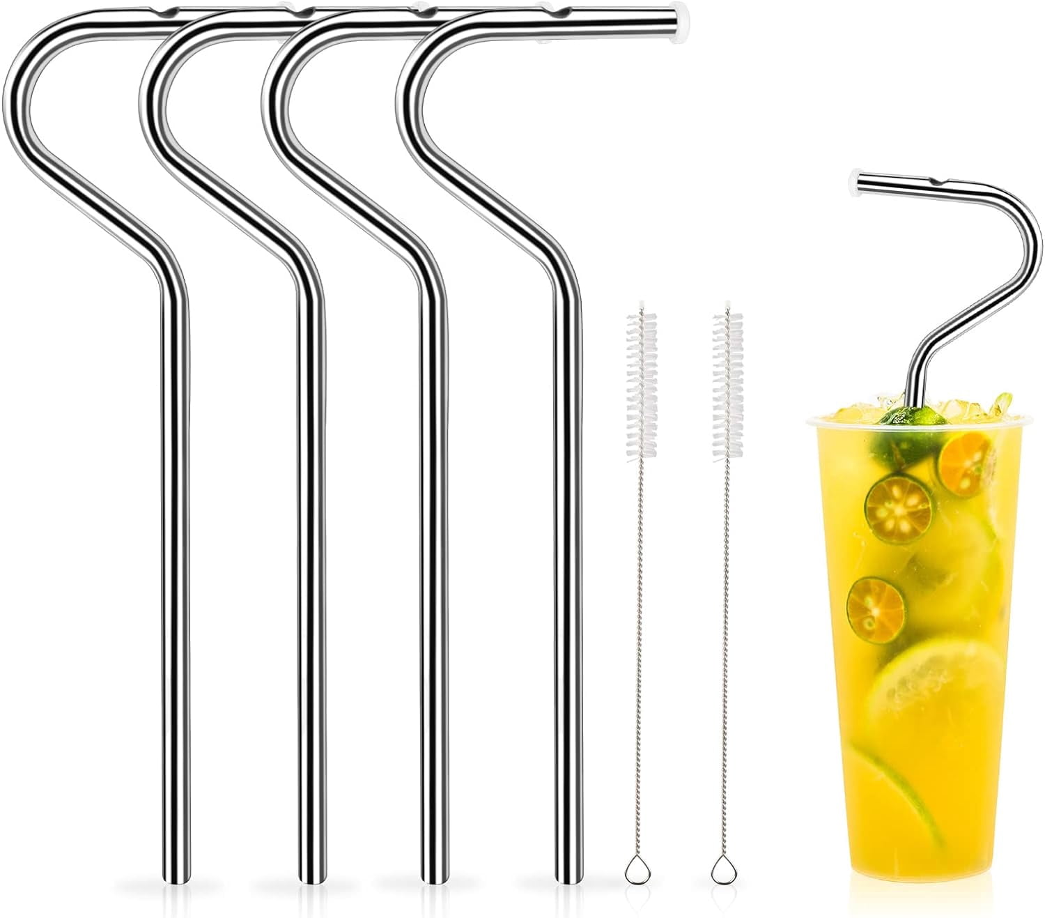 Wrinkle Less Straw Anti Wrinkle Straw, Reusable Anti Wrinkle Drinking Straw Stainless ...