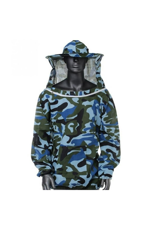 Anti-bee Suit Protective Beekeeper Cotton Beekeeping Jacket,with Round Veil Professional Beekeeper Jacket Beekeeper Equipment