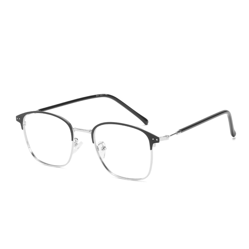 Antiblue Light Glasses with Discoloration Flat Lens Square Metal Frame