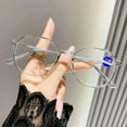 thumbnail image 1 of Anti-blue Light Transparent Gray Reading Glasses 3.00 Fashionable Lightweight Readers for Women Square Oversized Presbyopic Glasses +3.00, 1 of 6