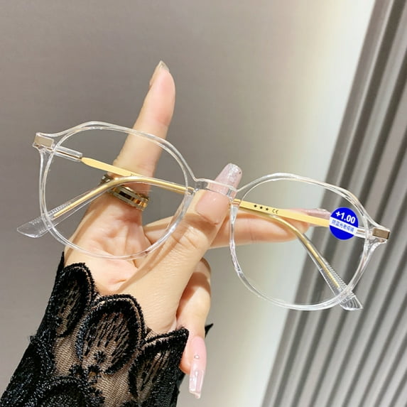 Anti-blue Light Transparent Reading Glasses 1.50 Fashionable Lightweight Readers for Women Square Oversized Presbyopic Glasses +1.50
