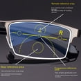 thumbnail image 1 of Anti-blue light ultra-light tremolo with dual-purpose high-definition intelligent color-changing progressive multi-focus reading glasses-Gun color-100°-Half frame single light, 1 of 4