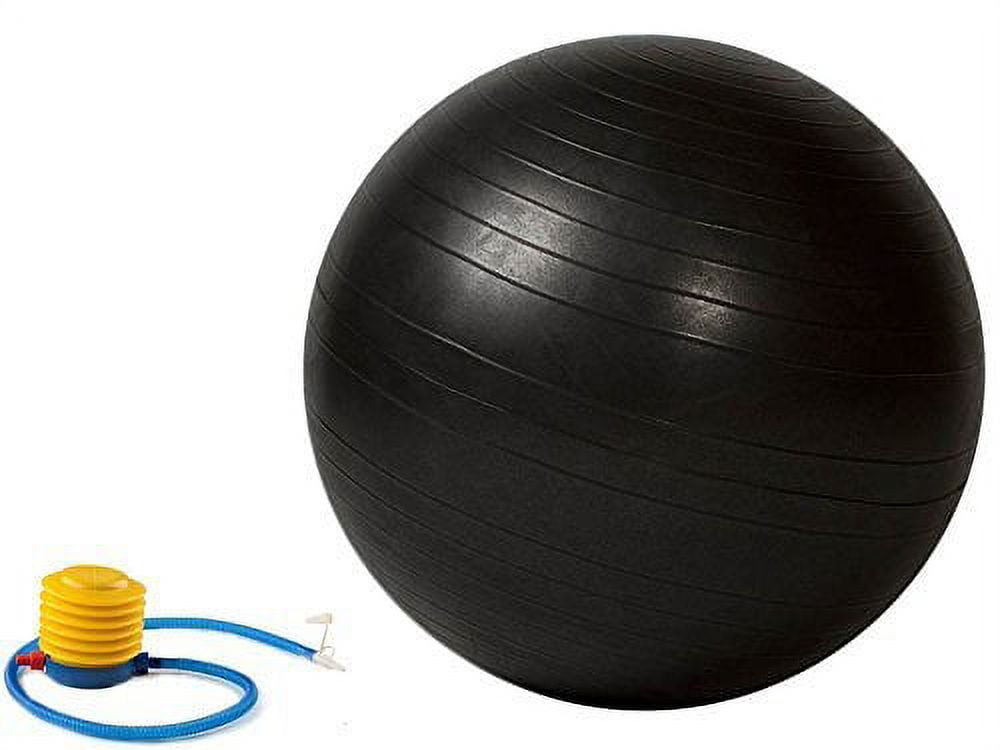 Anti-burst with Free Pump - Stability Ball for Yoga, Pilates, Core Strength, Ab Exercises and Balance Training.55cm Black