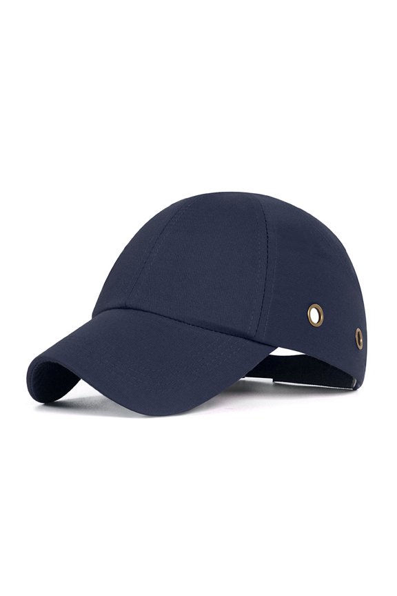Anti-collision construction cap ABS inner shell breathable work reflective baseball cap-navy blue