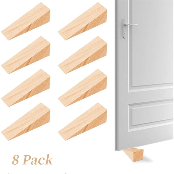 Anti-collision door bumper,Wooden Door floor block,Triangular Solid Door Stop,Security Door Wedges,for Most Floors Surfaces Door Bottom (3.9*1.1Inch)