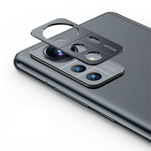 Anti-fingerprint Full Bumper Lens Screen Protector Protective Film Aluminum Alloy Sheet Metal Ring Camera Cover BLACK FOR XIAOMI 12