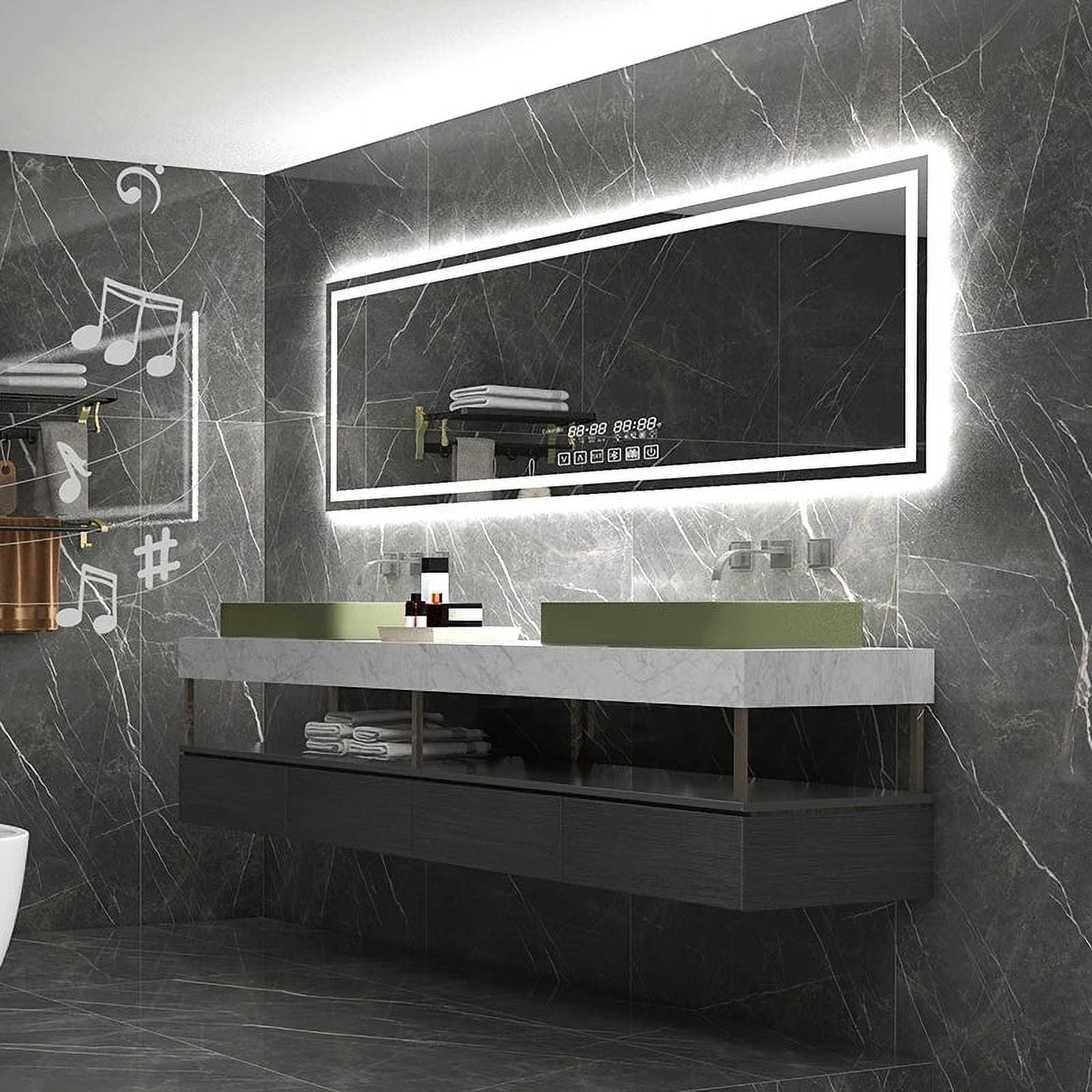 Antifog Smart Bath Mirror with Backlight Touch Control Switch Led