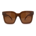 thumbnail image 1 of Anti-glare Polarized Chunky Thick Horn Rim Boyfriend Style Large Sunglasses Tan Brown, 1 of 4
