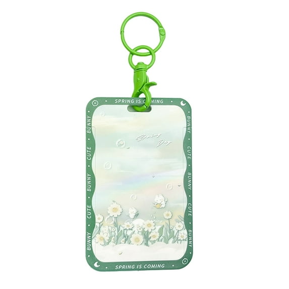 Anti-loss hard shell bunny card sleeve, fun fun ID Name tag work badge clip Heavy duty vertical card protector work officeStyle:Style 4;