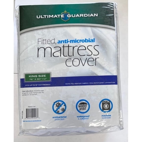 UltimateGuardian Bed Bug Anti-microbial Fitted Waterproof Mattress Cover Protector - White Queen