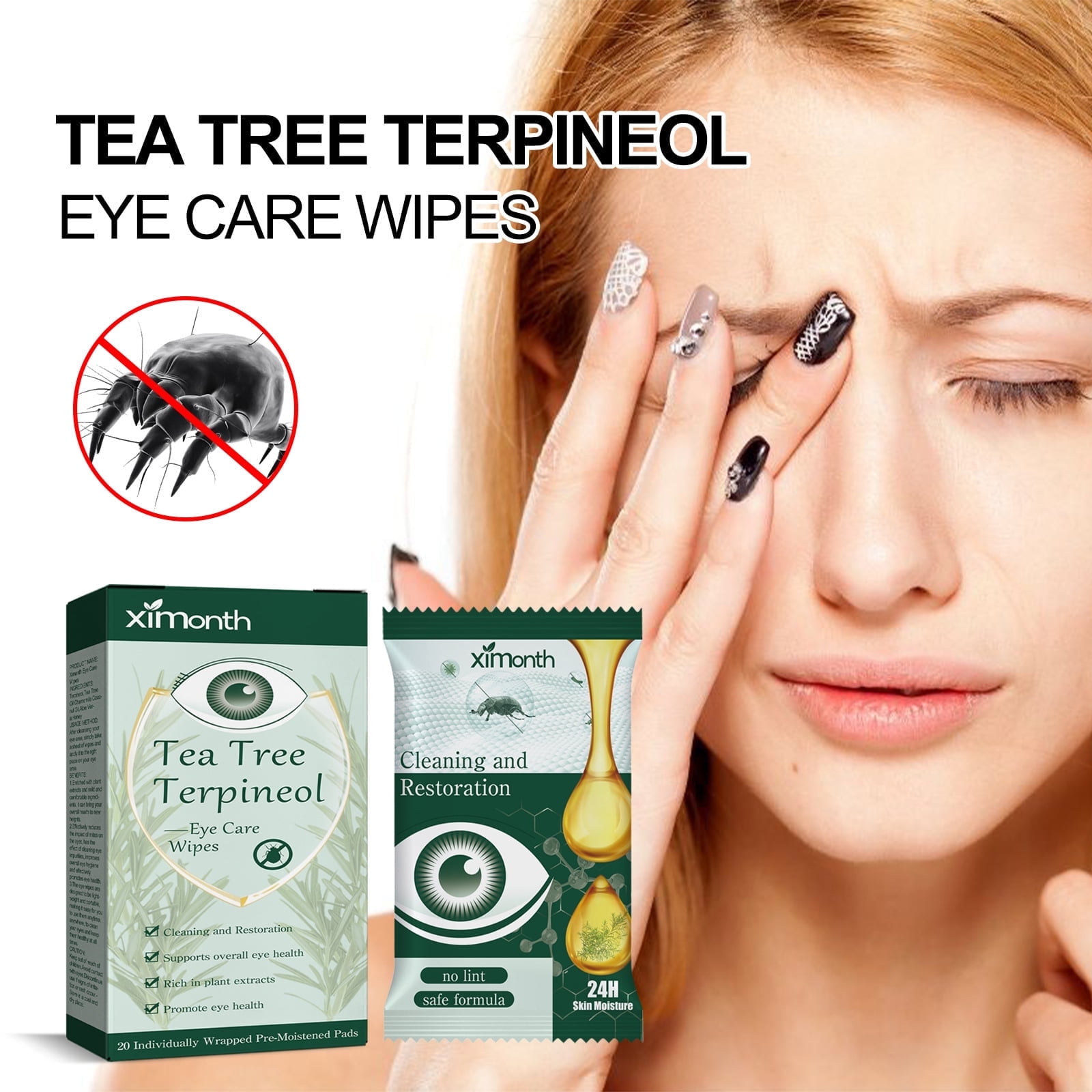 Antimite eye wipes for itchy eyes, dry eyes, stye and blepharitis