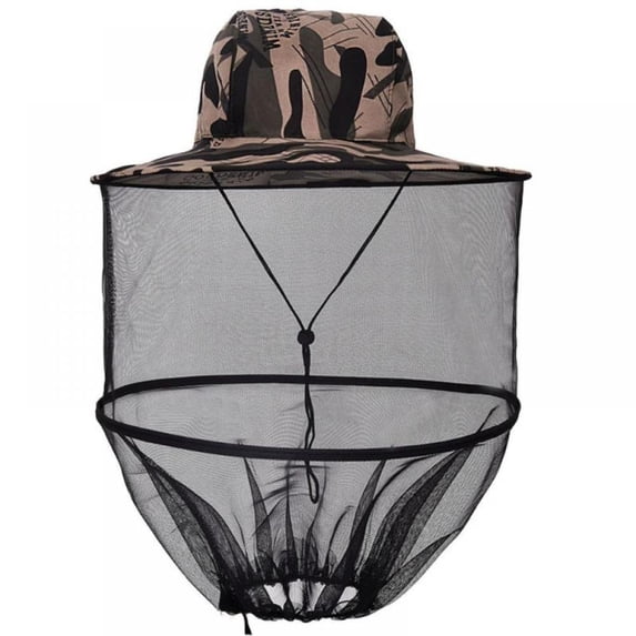 Anti-mosquito Mesh Fishing Cap Outdoor Beekeeping Protect Head Net Hat with Flat eaves