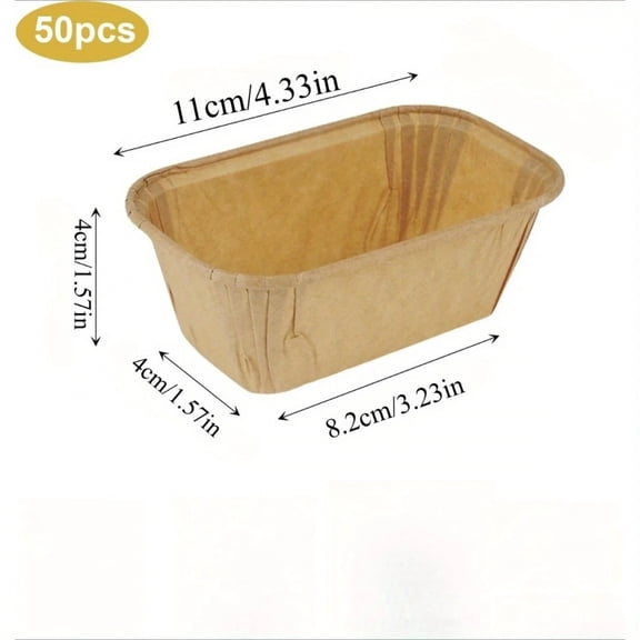 Anti oil cardboard baking cup - rectangular mini bread cake and pancake box with groove edges, stacked design for even baking