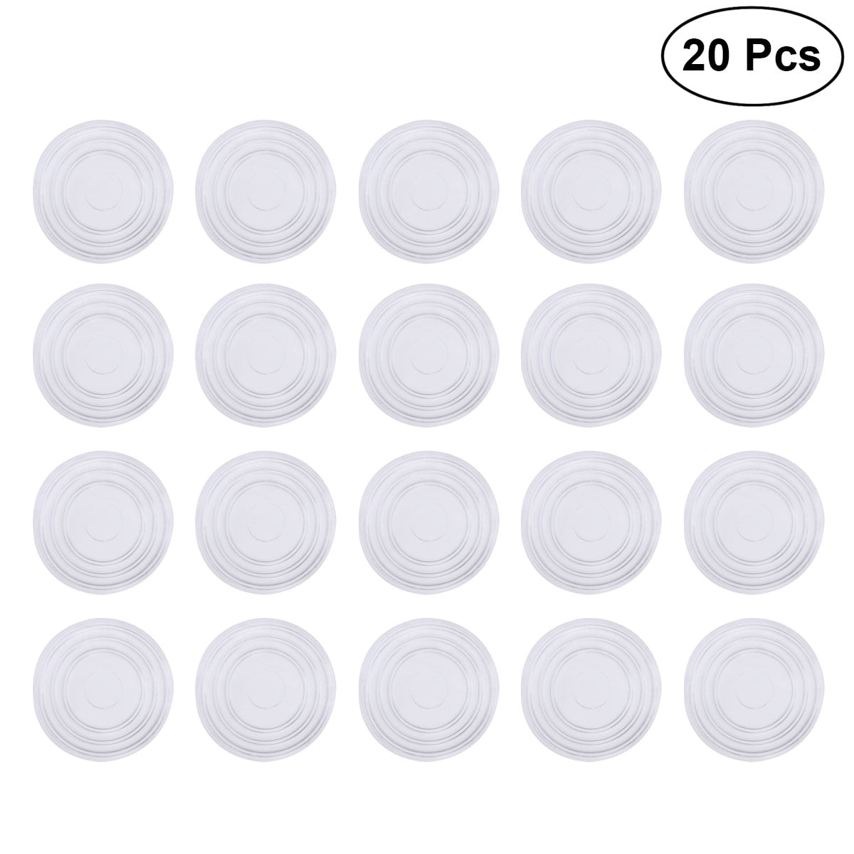 20pcs 2.4x0.2cm Clear Funiture Chair Table Anti Feet Pads Glass Pads