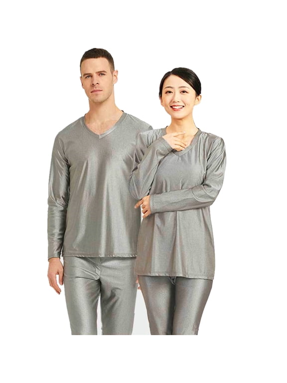 EMF Protection Silver Fiber Underwear Anti-radiation Home Wear, Sleep Tops Long Sleeve, Antibacterial