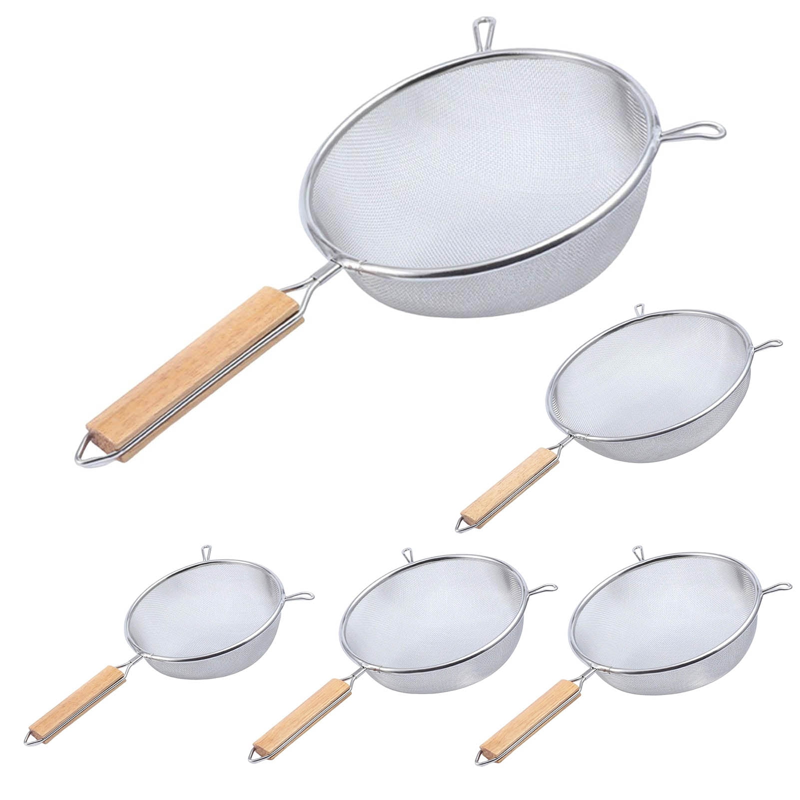 Anti-rust Food Strainer Stainless Steel Mesh Strainer with Wooden ...