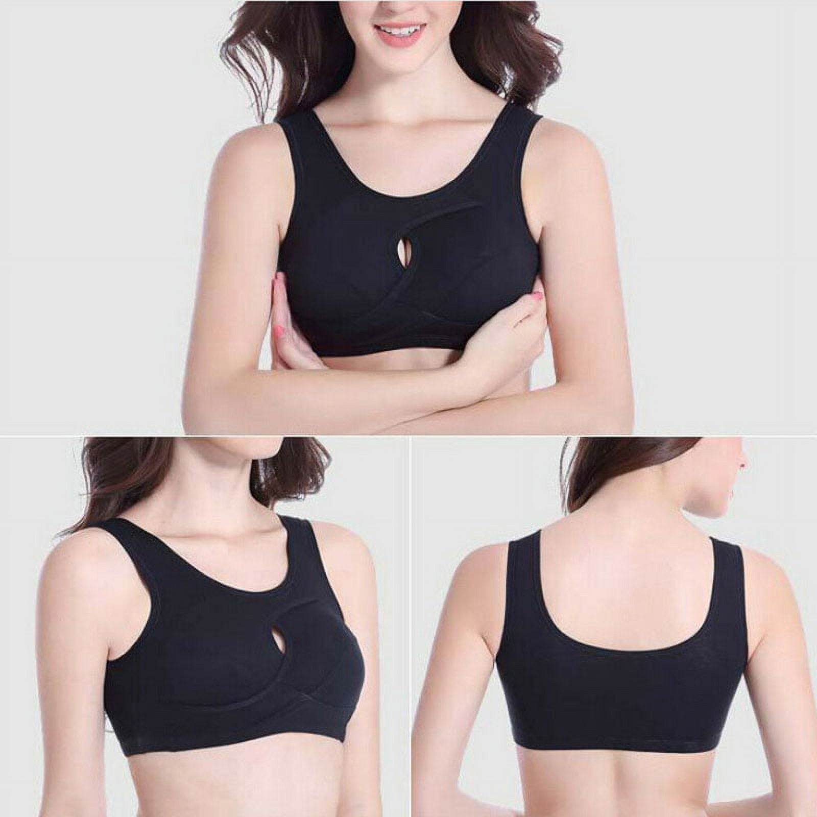 Anti-sagging Sports Bra Breast Augmentation Cross Comfy Lifts Breasts Black  Size M 