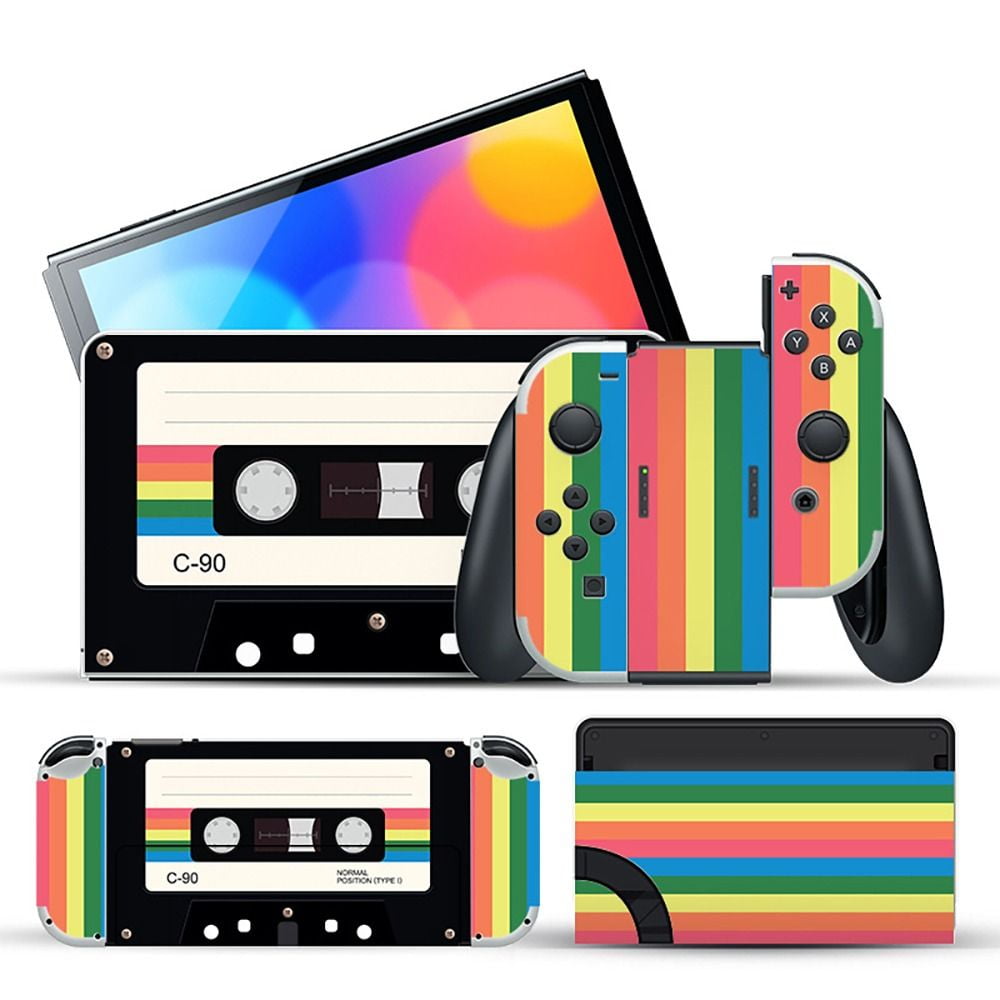  DesignSkinz - Compatible with Nintendo Switch Console + Joy-Cons  - Skin Decal Protective Scratch Resistant Vinyl Wrap Gaming Cover- Retro  Cassette Tape V6 : Video Games