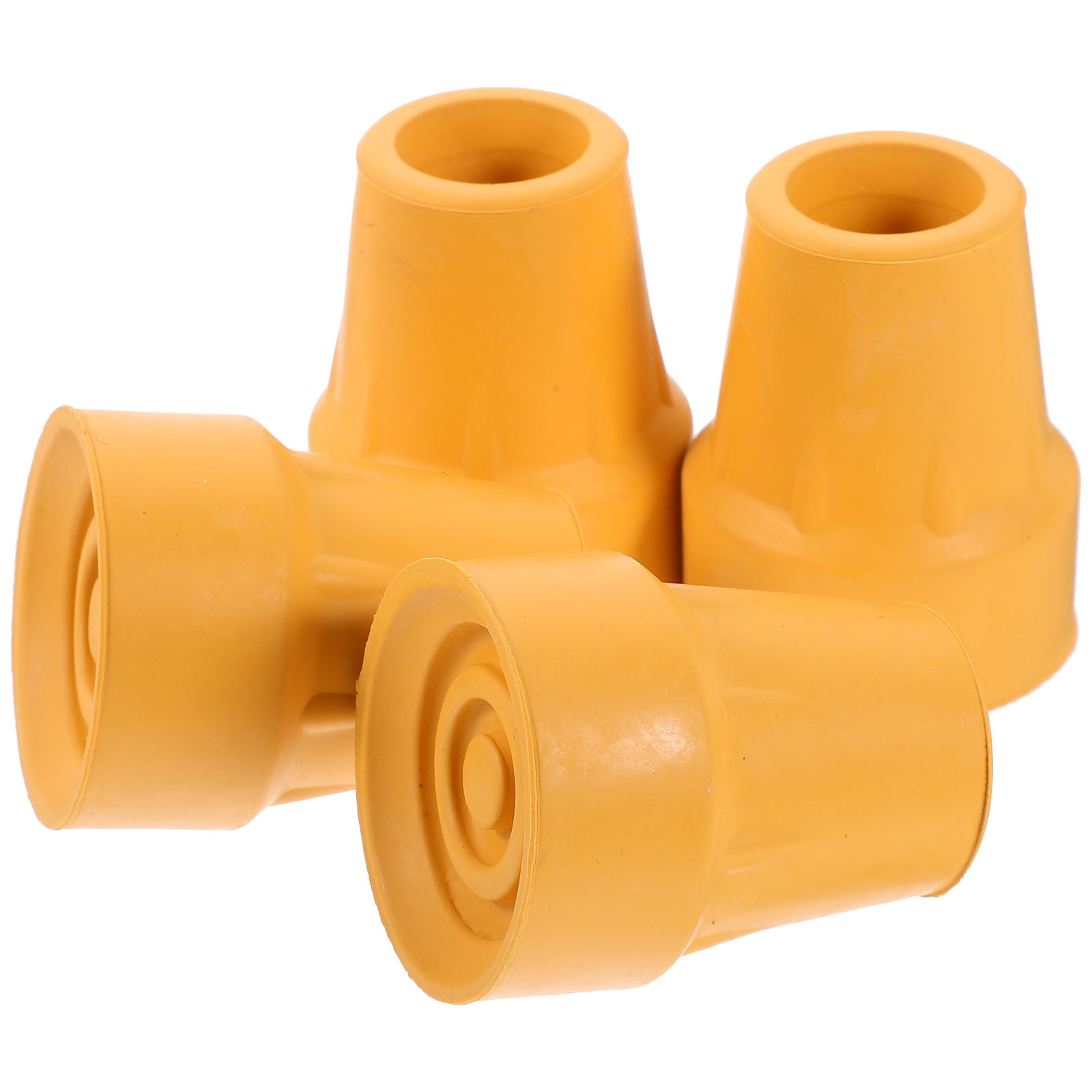 Yellow Nonskid Cane Tips for Crutches Made of Durable Rubber for Sport Use Fits Most Poles 4 Pieces