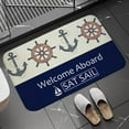 thumbnail image 1 of Anti-slip Doormat Chic Nautical Anchor Boat Navy Blue Stripes Entrance Door Mat Motorcycle Carpet Rug for Bedroom Welcome Mats, 1 of 5