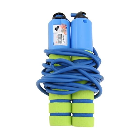 Anti-slip Jump Rope Skipping Rope with Counter for Children Age 5 to 10 Year Old (Green+Blue)