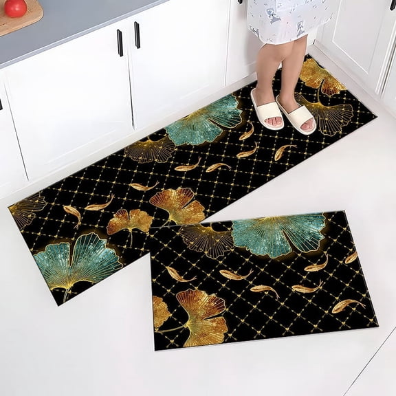 Anti-slip Kitchen Floor Mat Tableware Pattern Entrance Doormat Bathroom Door Mat Floormat Antifouling Kitchen Long Rug Set New