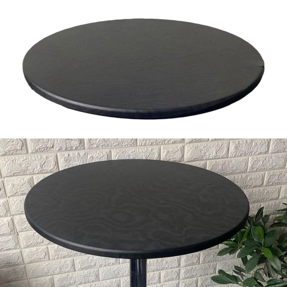 Anti-slip Round Table Cover Cloth Waterproof Tablecover Protector Fit 60cm Diameter , Black