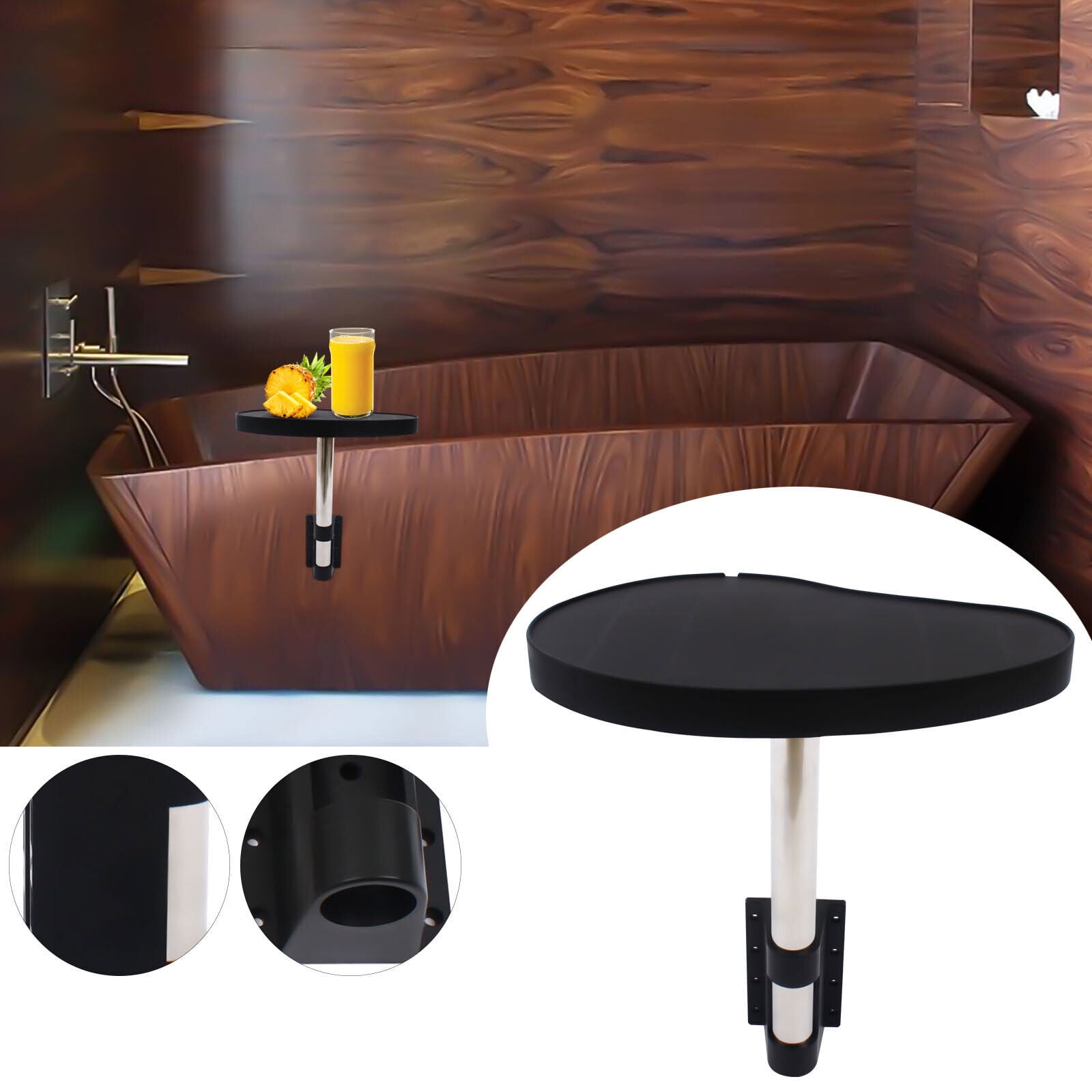 Anti-slip Swivel Side Tray 360° Rotation Large Capacity for Hot Tub ...