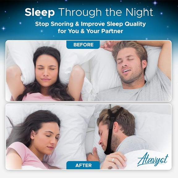 Anti-snoring chin strap, suitable for male and female CPAP users - sleep chin strap - effective solution for excessive snoring
