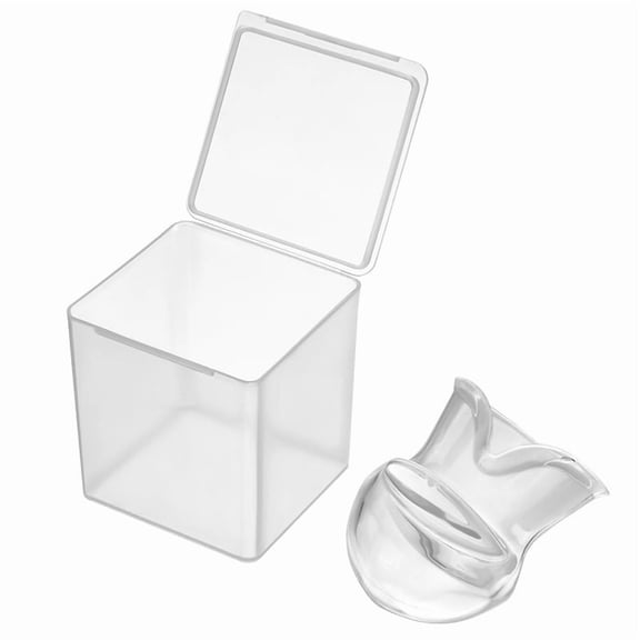 Anti-snoring tongue cover, with storage box, silicone tongue cover, used to assist in the treatment of adult sleep apnea, transparent.