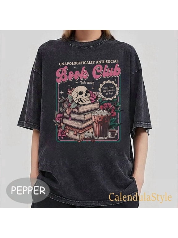 Anti-social Book Club Comfort Colors Shirt for Introverted Romance Reader Antisocial Book Club, Bookworm Shirt, Reading Tee, Introvert Shirt