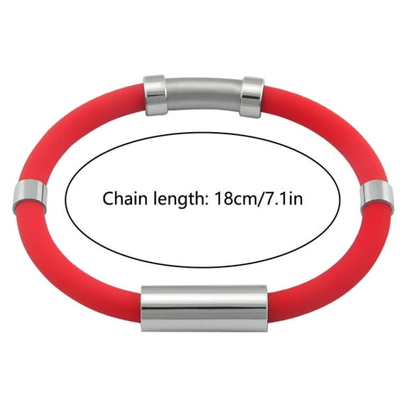Anti-static Bracelet Negative Ion Silica Gel Metal Balance Energy Sports Bracelet Red S