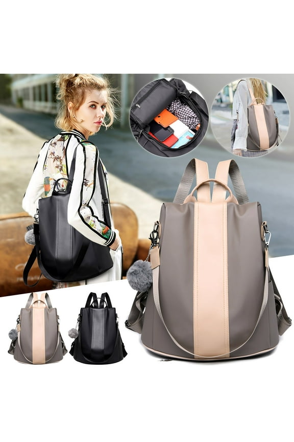 Anti-theft Backpack, Large-capacity Soft Leather Bag, Secure Zipper + RFID Protection, Fashion Student Style, for Travel/Commute, Water-resistant Material, Durable Everyday Carry, Backpack for Women